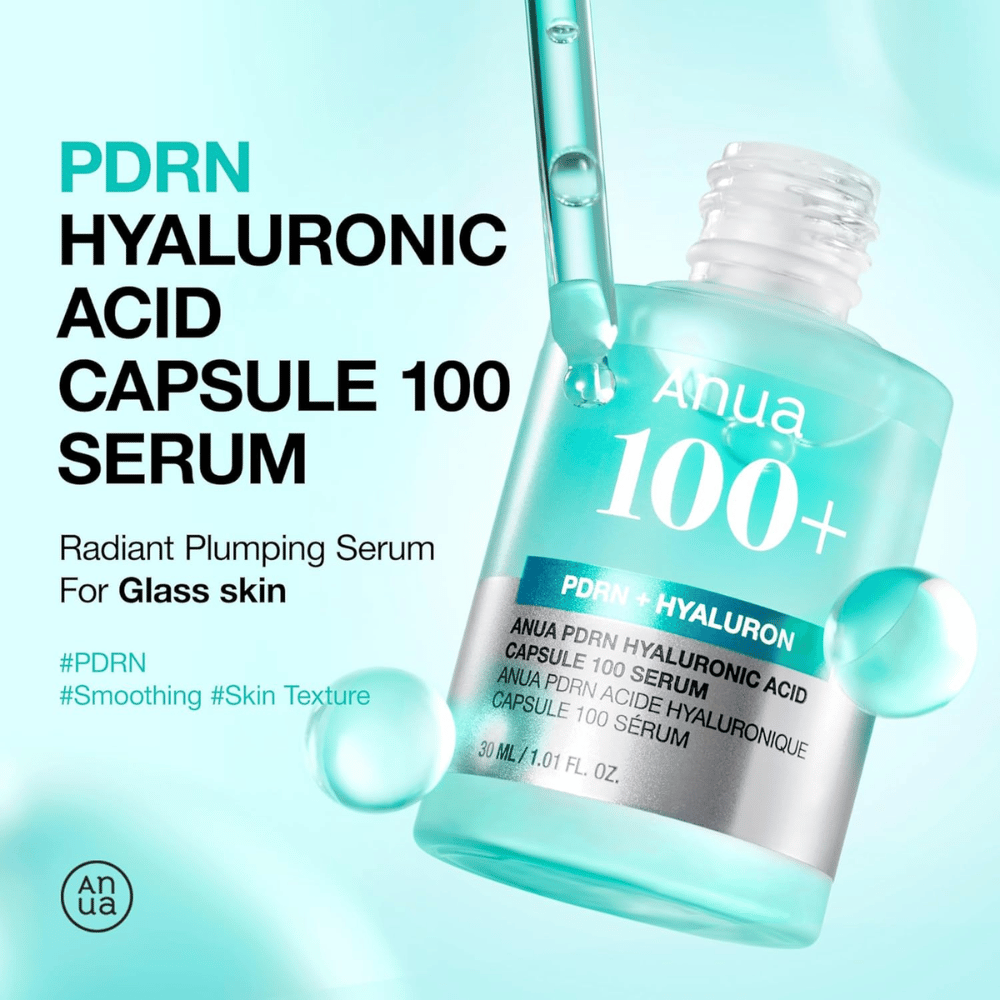 Anua PDRN Hyaluronic Acid Capsule 100 Serum är ett återfuktande serum för en strålande "glass skin"-look. Innehåller PDRN och hyaluronsyra för att jämna ut hudens textur och ge intensiv fukt. Perfekt för att återställa hudens elasticitet och mjukhet!