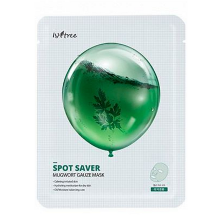 Isntree Spot Saver Mugwort Gauze Mask för känslig hud.